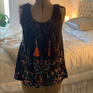 Akemi + Kin Sleeveless embroidered top